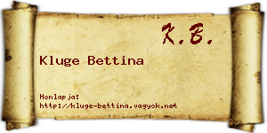 Kluge Bettina névjegykártya